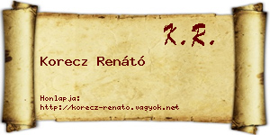 Korecz Renátó névjegykártya